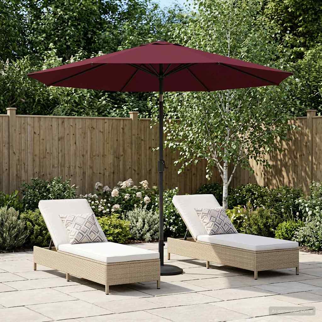 Sodo skėtis 230 x 230 cm Poliesteris Stačiakampio Bordo raudona