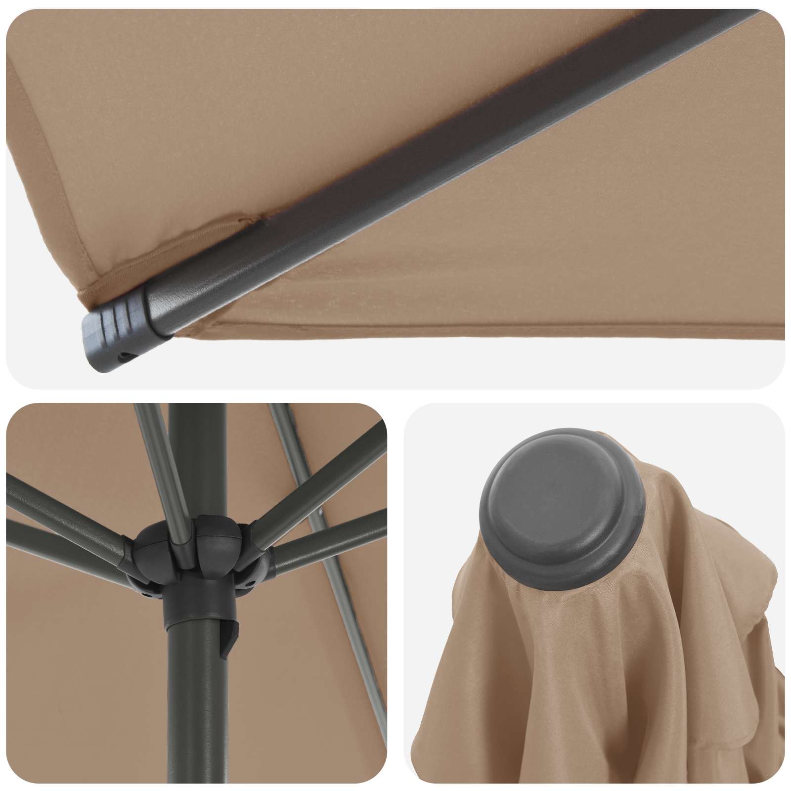 Sodo skėtis 230 x 230 cm Poliesteris Stačiakampio Taupe