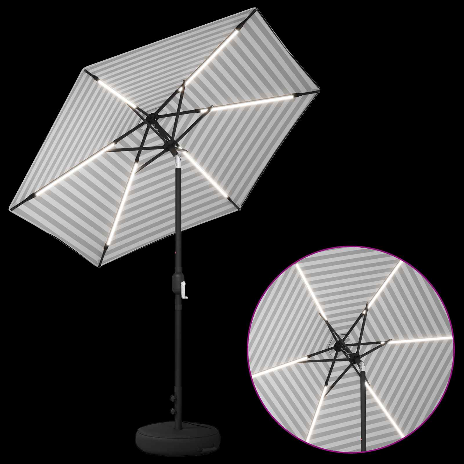 Sodas skėtis su LED šviestuvais 230 x 230 cm Poliesteris