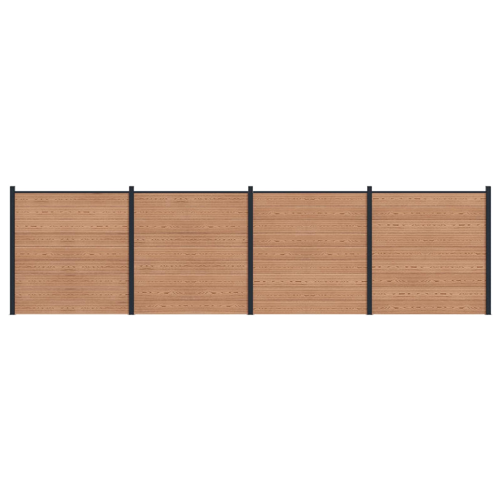 Tvoros plokštė 4 pcs WPC ir aliuminis Ruda