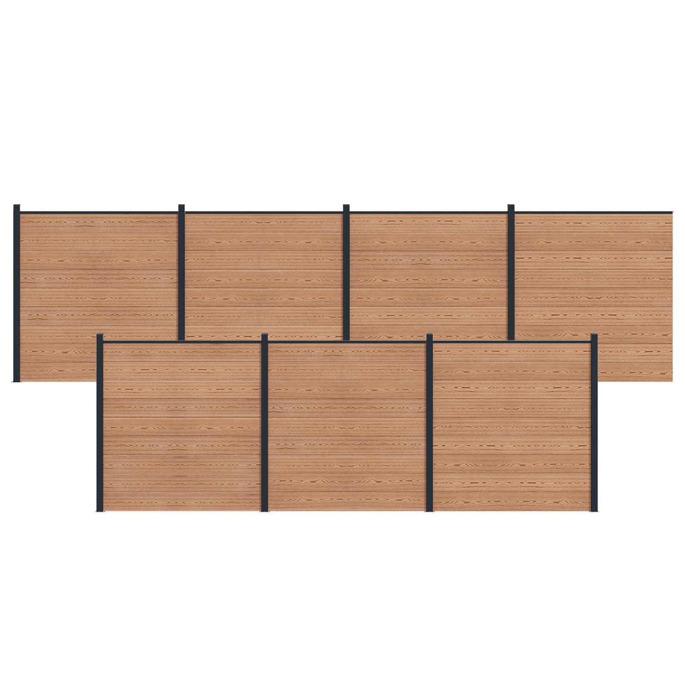 Tvoros plokštė 7 pcs WPC ir aliuminis Ruda