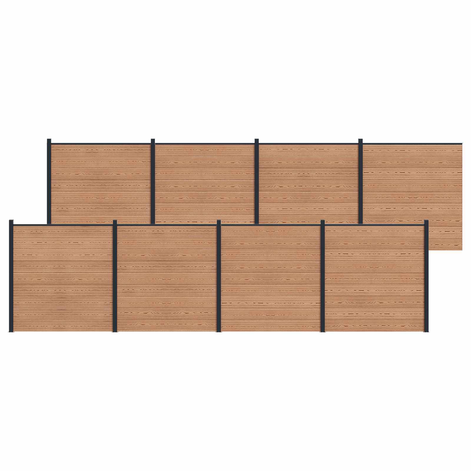 Tvoros plokštė 8 pcs WPC ir aliuminis Ruda
