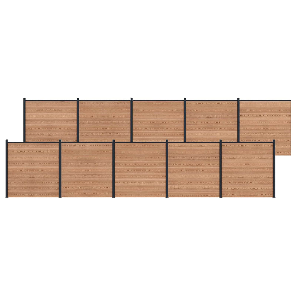 Tvoros plokštė 10 pcs WPC ir aliuminis Ruda