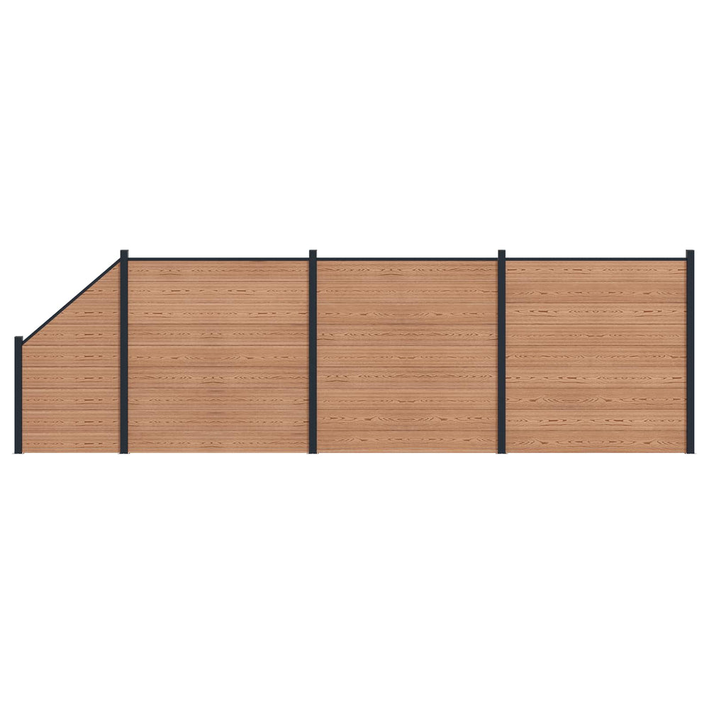 Tvoros plokštė 4 pcs WPC ir aliuminis Ruda