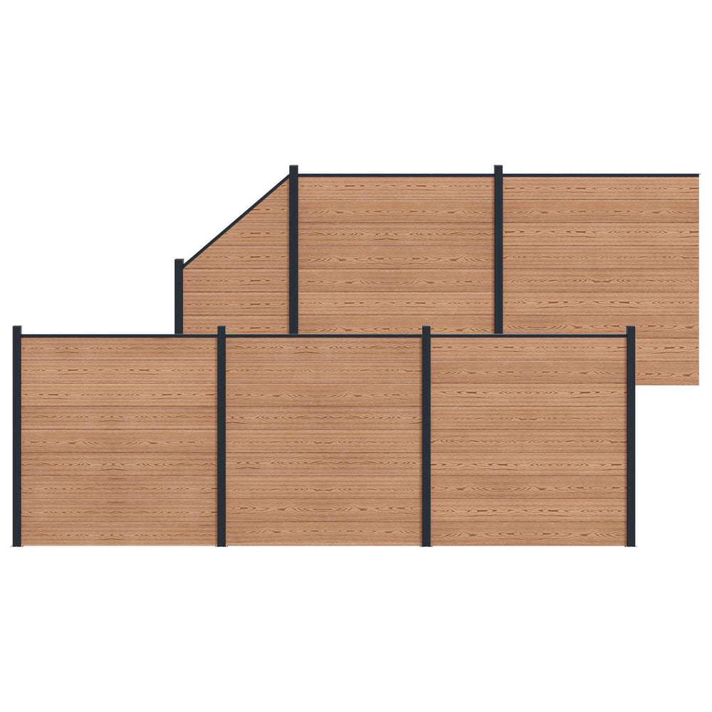 Tvoros plokštė 6 pcs WPC ir aliuminis Ruda