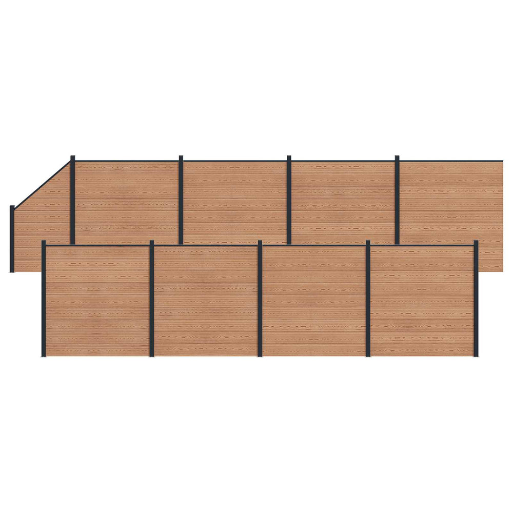 Tvoros plokštė 9 pcs WPC ir aliuminis Ruda