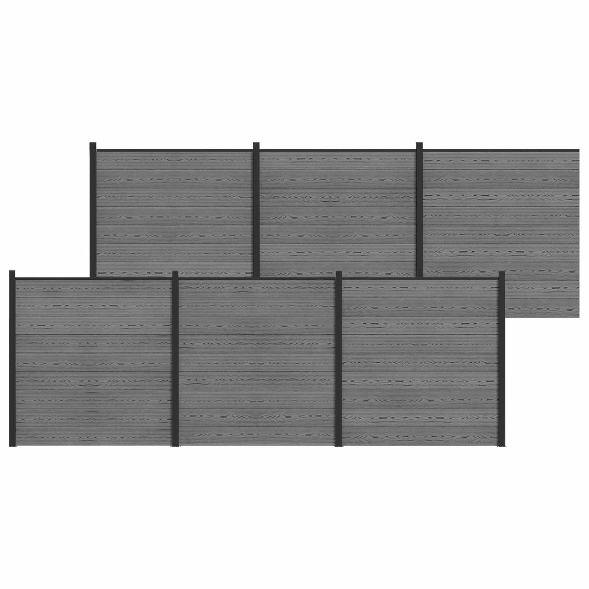 Tvoros rinkinys 1045 x 186 cm WPC ir aliuminis Pilka