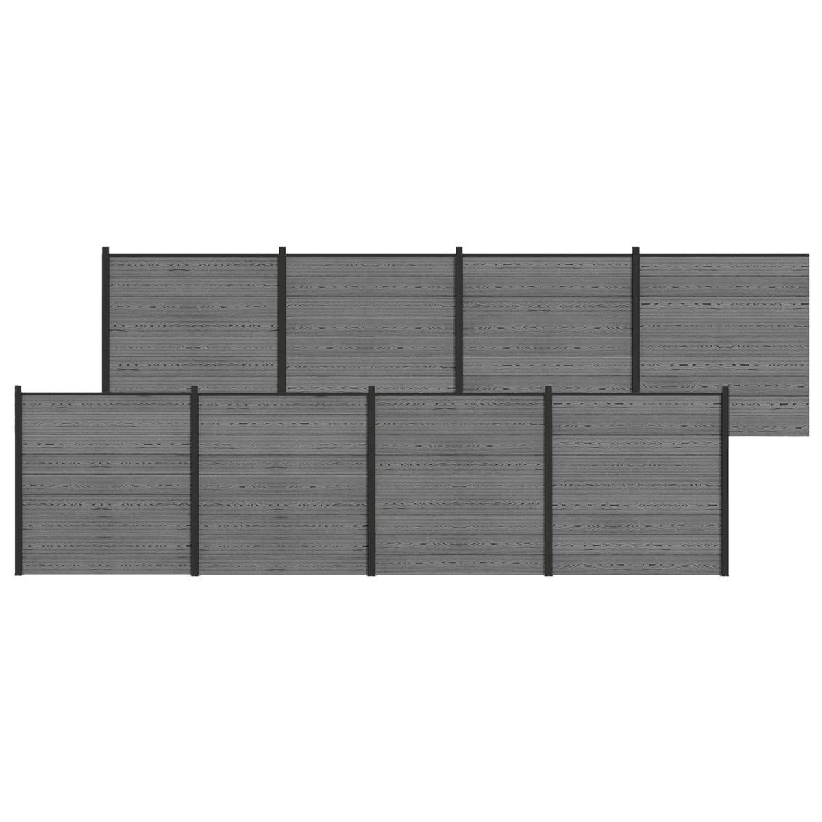 Tvoros rinkinys 1391 x 186 cm WPC ir aliuminis Pilka