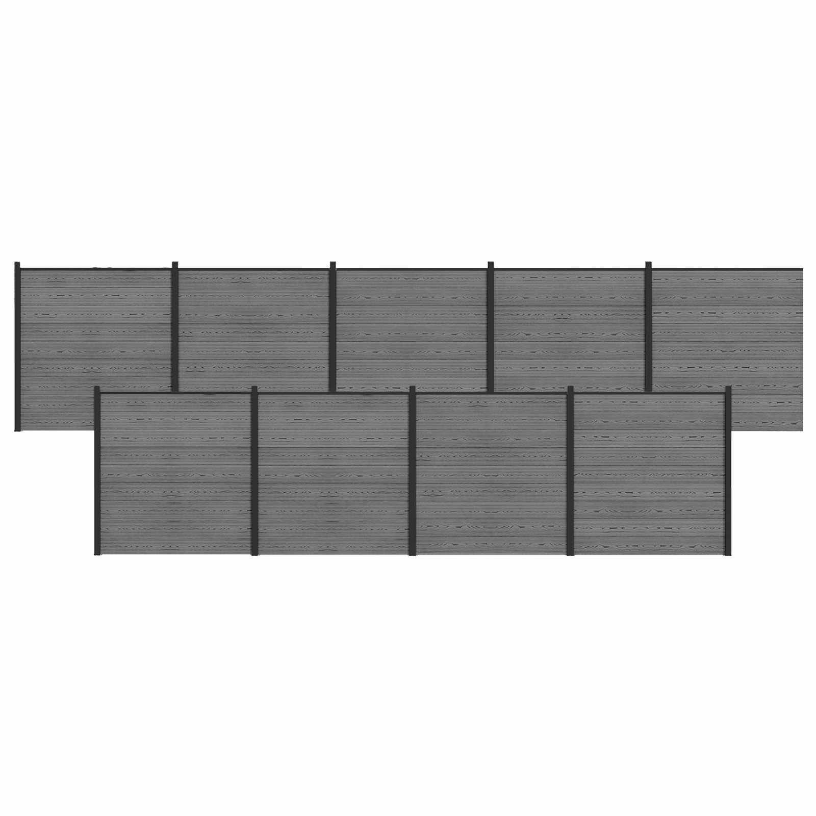 Tvoros rinkinys 1564 x 186 cm WPC ir aliuminis Pilka