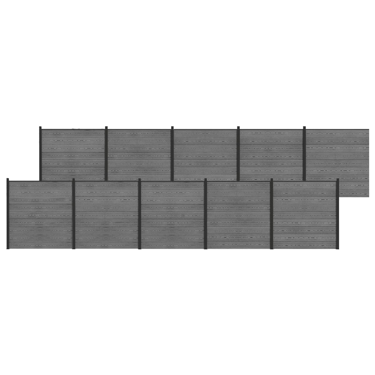Tvoros rinkinys 1737 x 186 cm WPC ir aliuminis Pilka