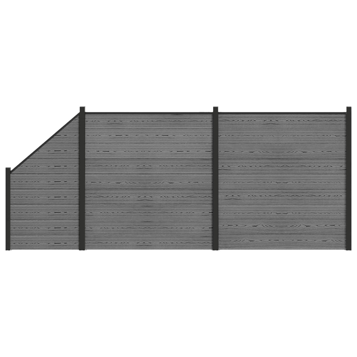 Tvoros rinkinys 446 x 186 cm WPC ir aliuminis Pilka