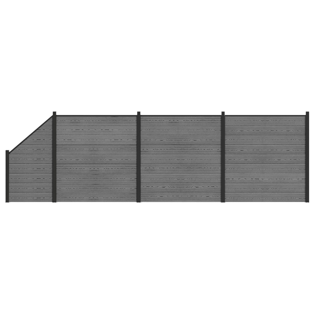 Tvoros rinkinys 619 x 186 cm WPC ir aliuminis Pilka