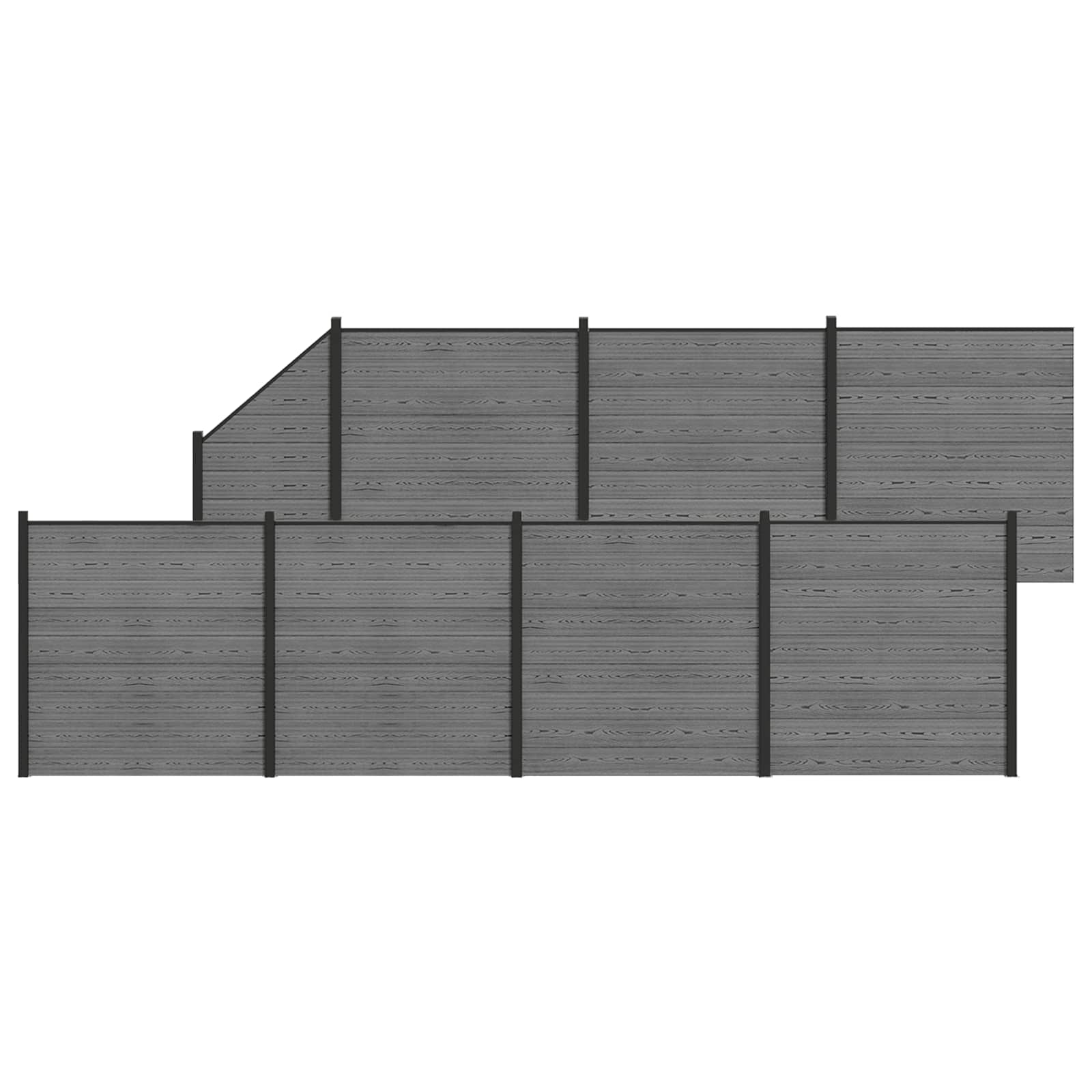 Tvoros rinkinys 1311 x 186 cm WPC ir aliuminis Pilka