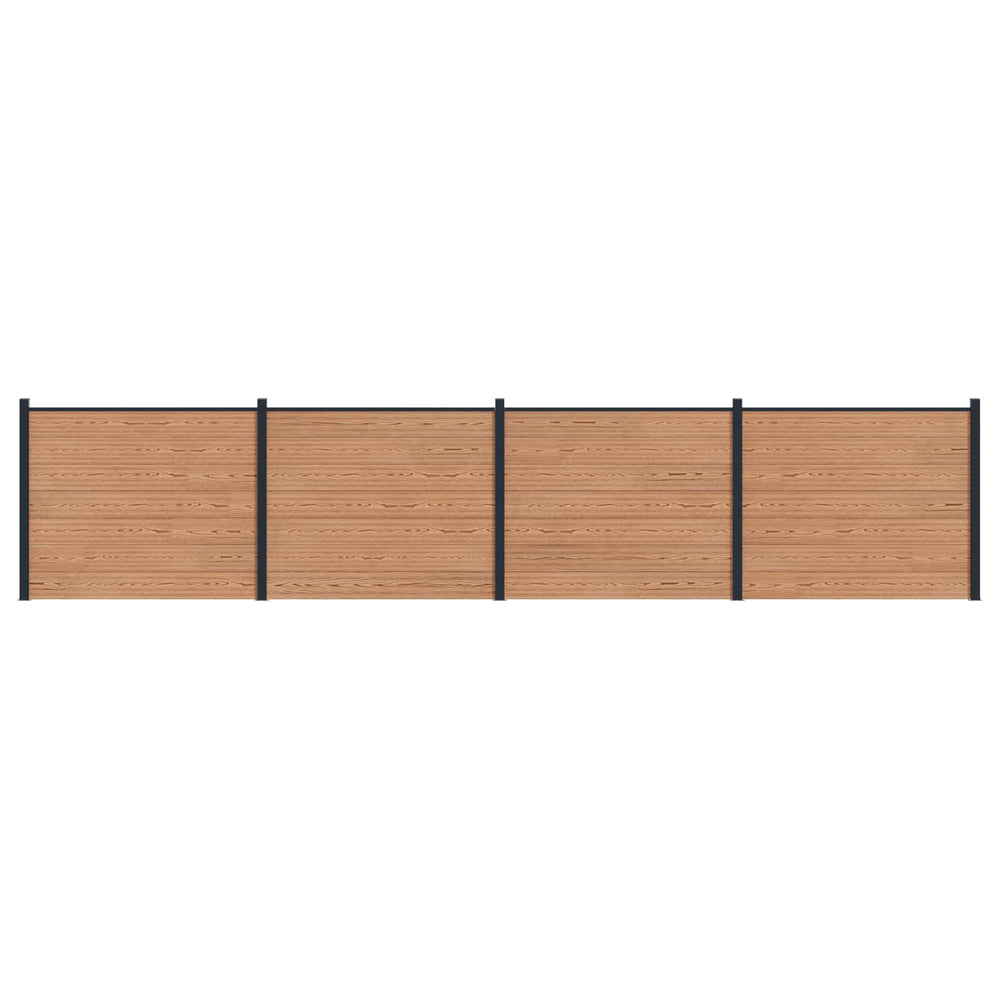 Tvoros plokštė 4 pcs WPC ir aliuminis Ruda