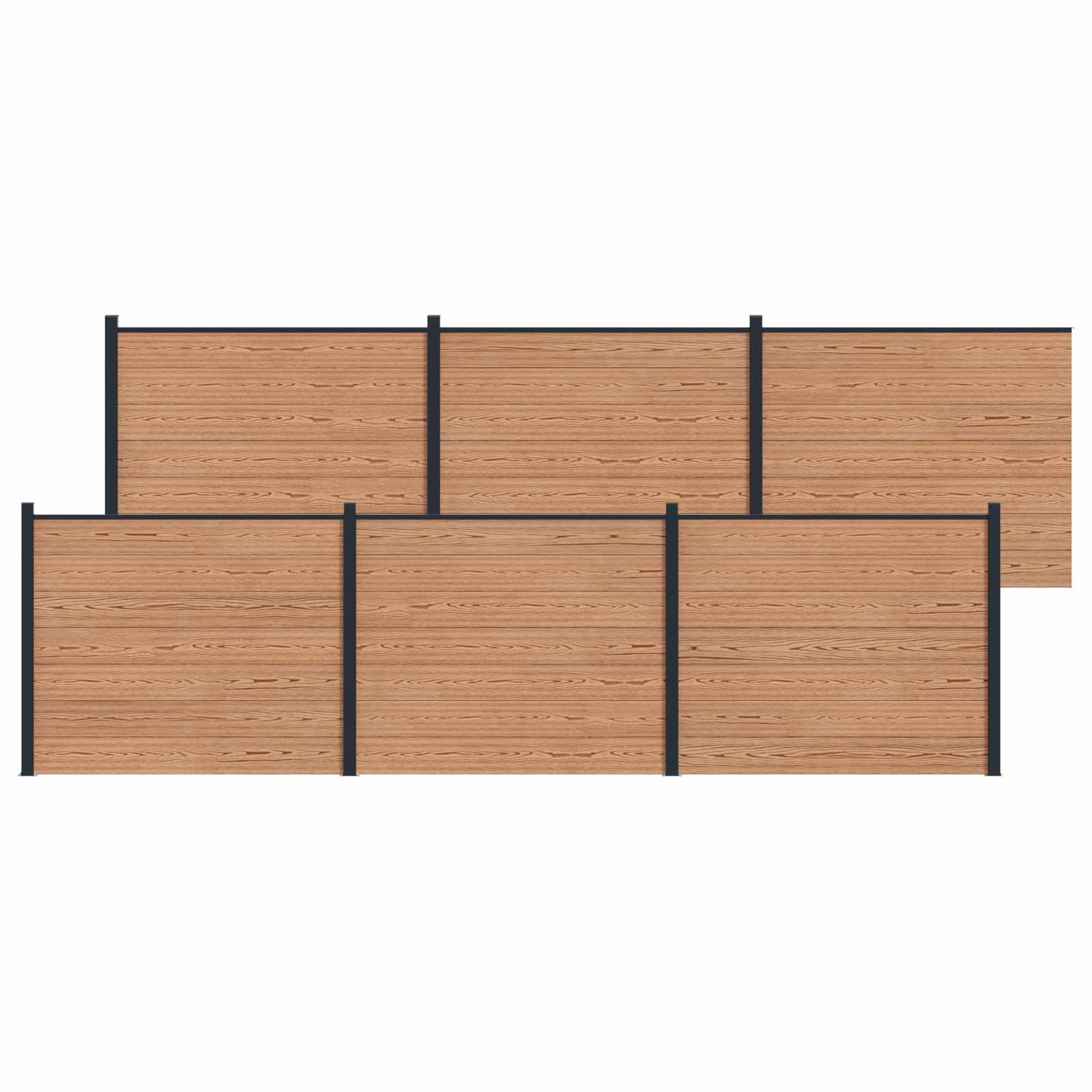 Tvoros plokštė 6 pcs WPC ir aliuminis Ruda