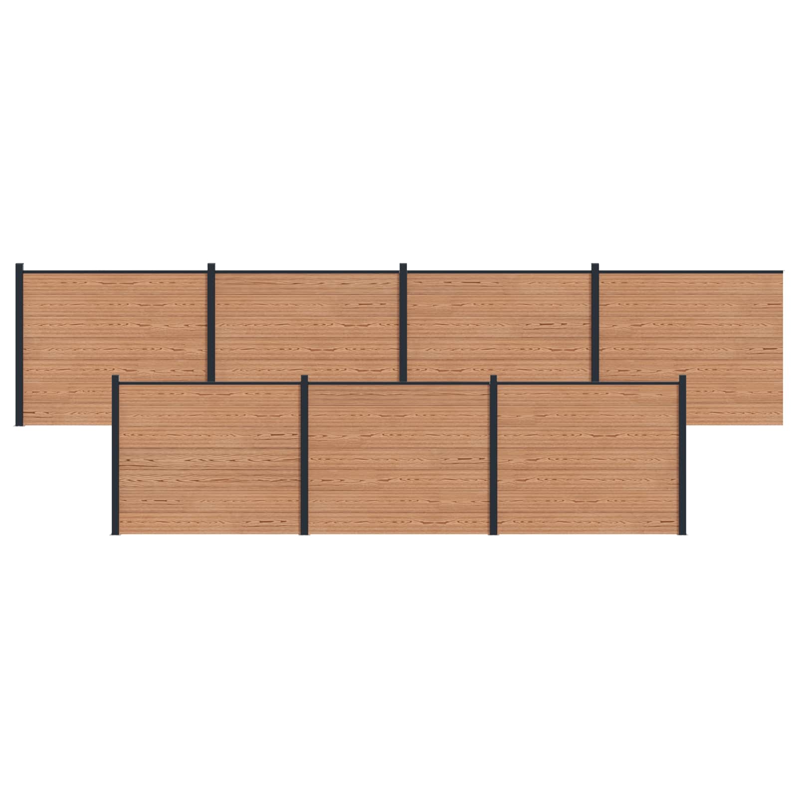 Tvoros plokštė 7 pcs WPC ir aliuminis Ruda