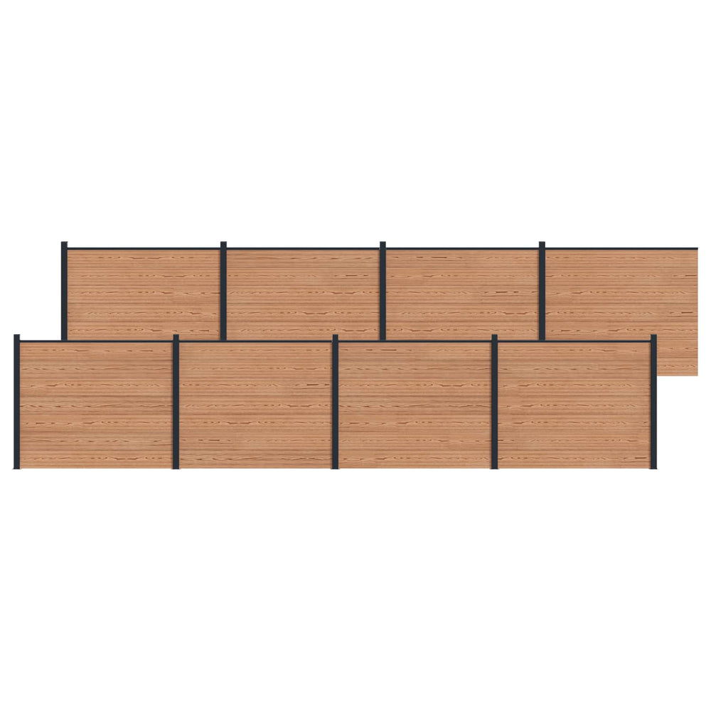 Tvoros plokštė 8 pcs WPC ir aliuminis Ruda