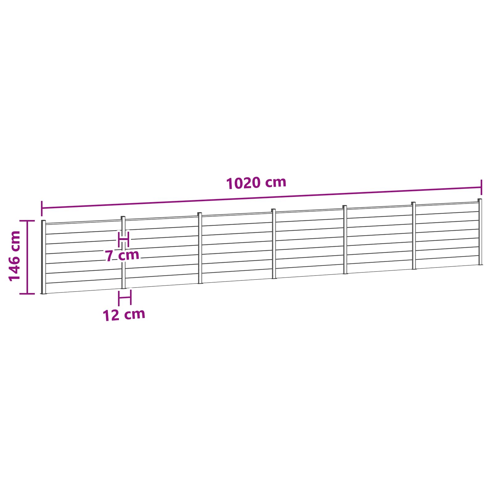 Tvoros plokštė 6 pcs WPC ir aliuminis Juoda