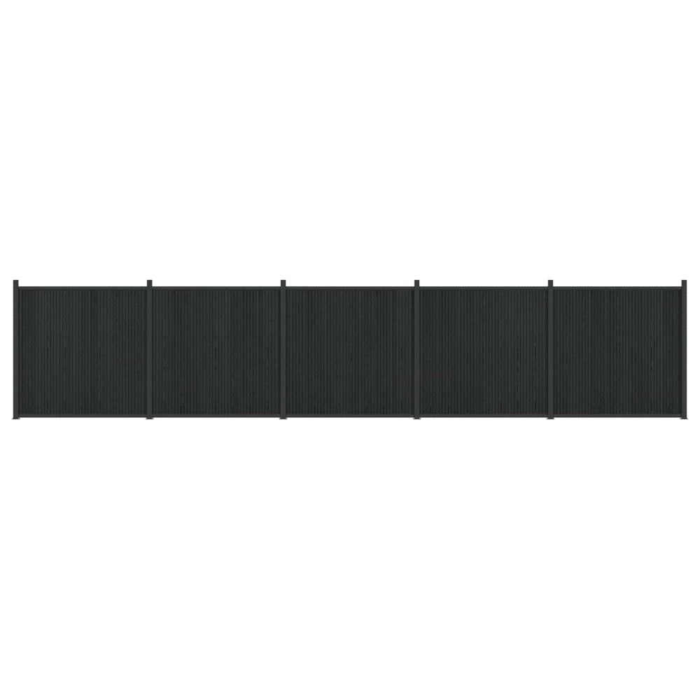 Tvoros plokštė 5 pcs WPC ir aliuminis Juoda