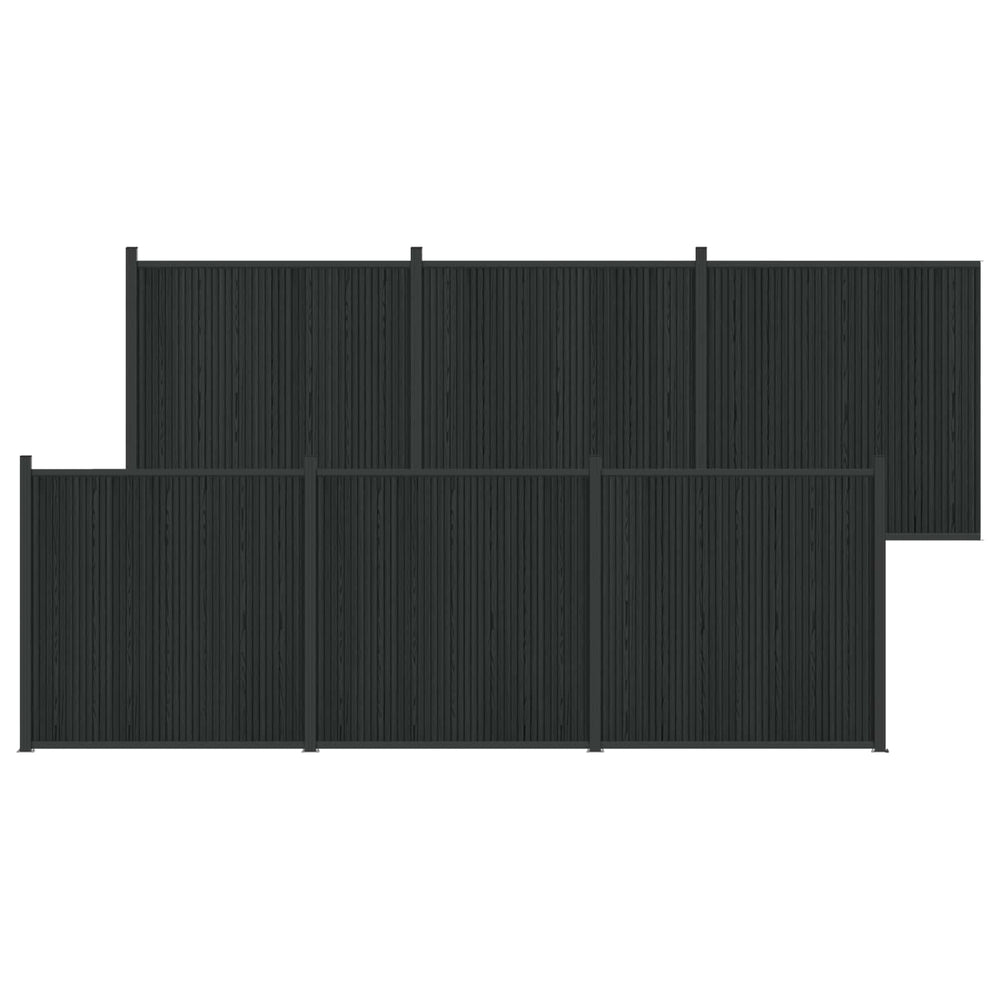 Tvoros plokštė 6 pcs WPC ir aliuminis Juoda