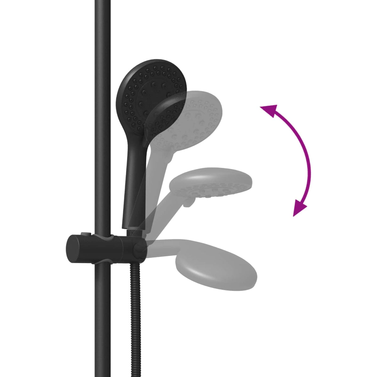 Dušo sistemos rinkinys Juoda 70 cm Nerūdijantis plienas