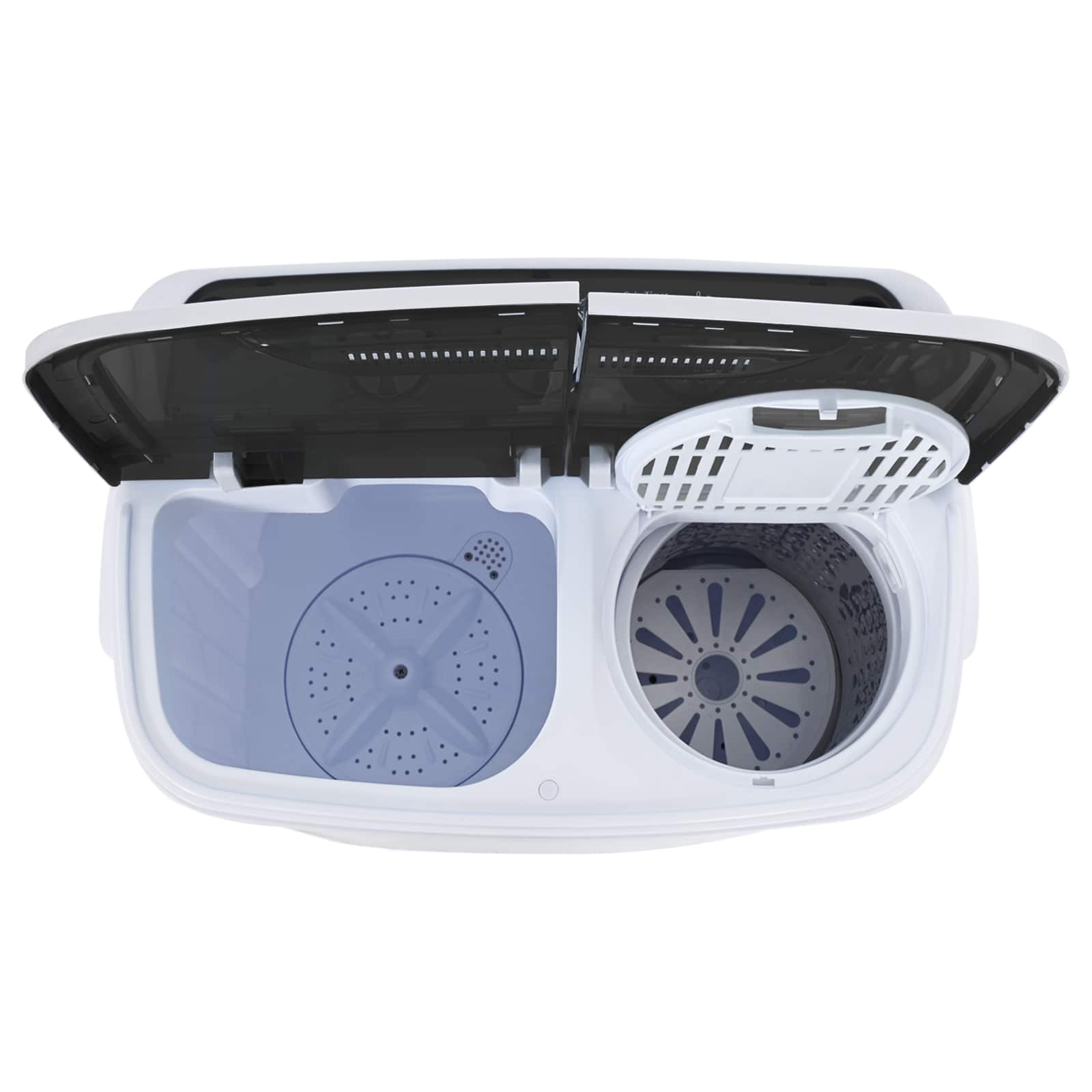 Mini skalbimo mašina su dviguba vonia 3,6 kg Juoda ir Balta