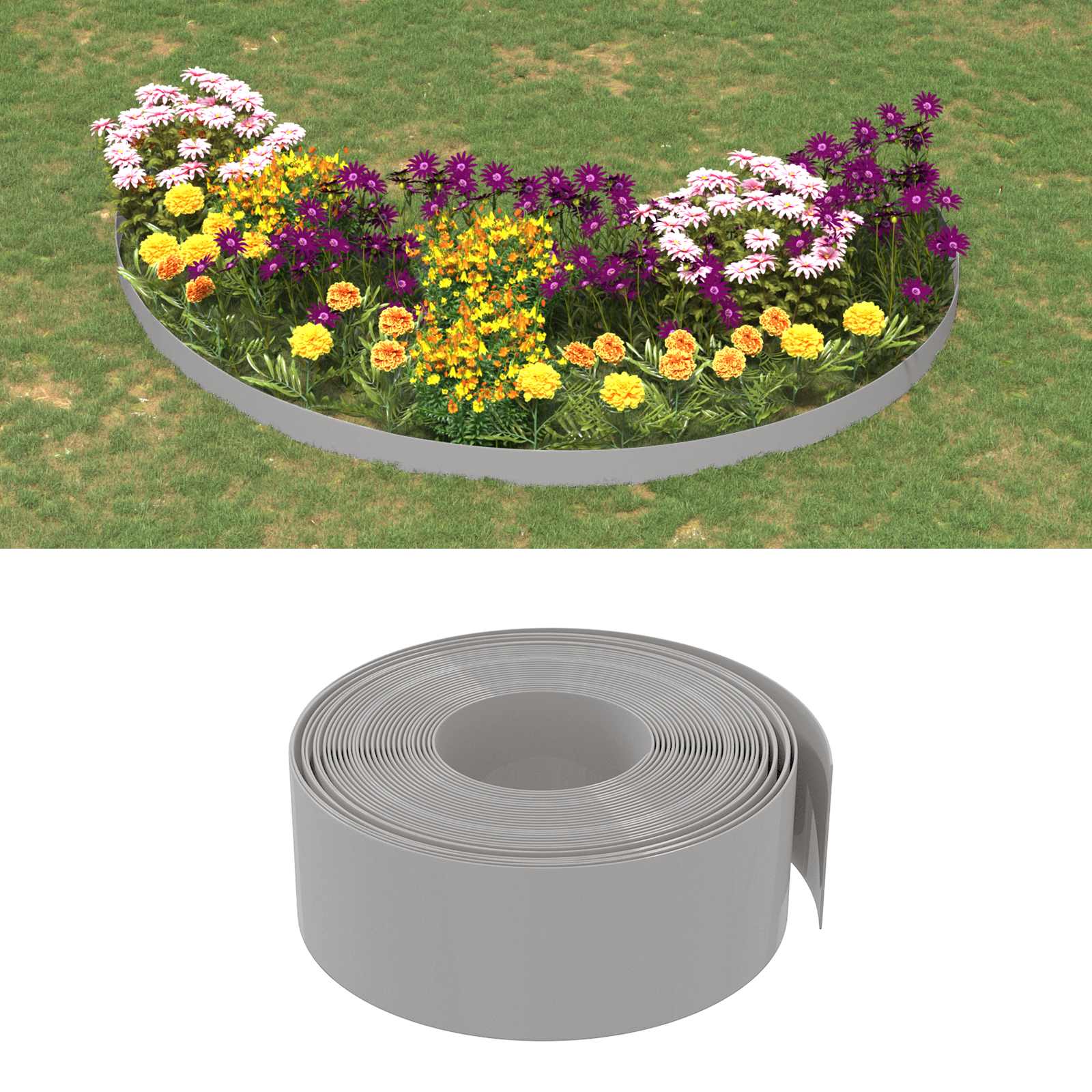Sodo apylinkės 25 m 20 cm PE Pilka