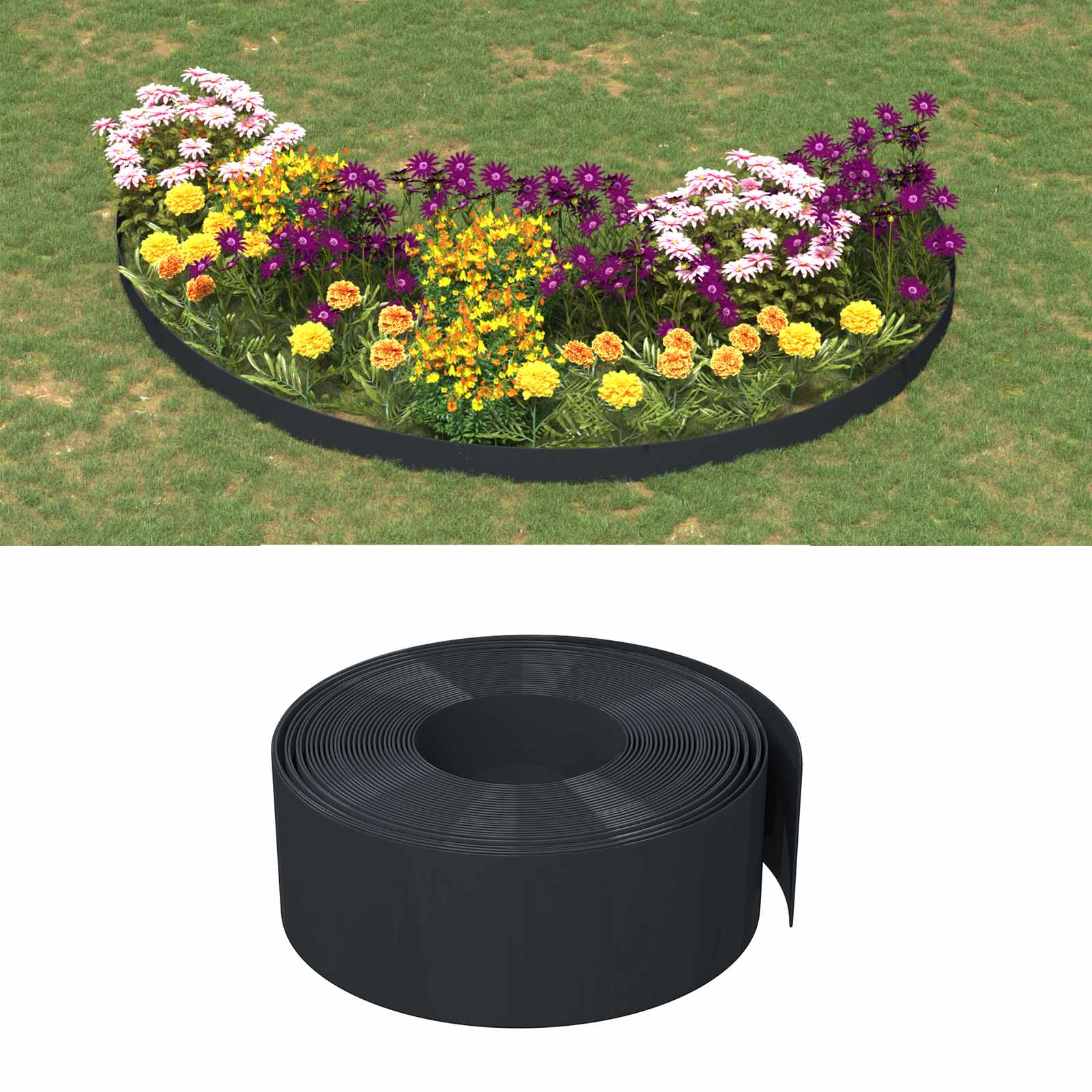 Sodo apylinkės 25 m 20 cm PE Juoda