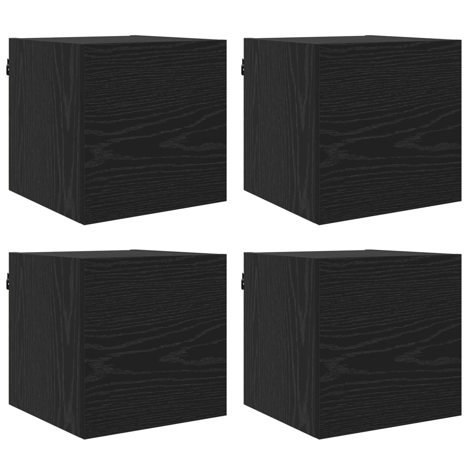 Sieninis televizoriaus kabinetas 4 pcs Juodojo ąžuolo