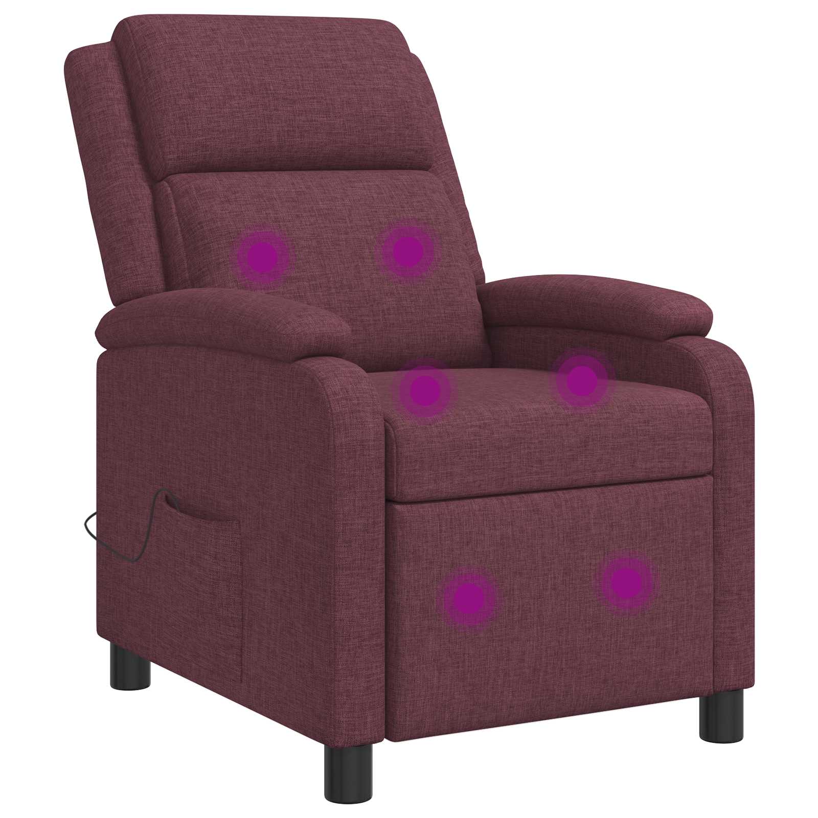 Masažinis atlošiamasis krėslas Violetinė Audinys
