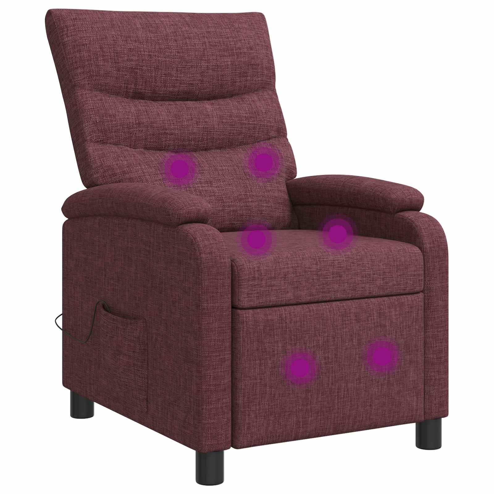 Masažinis atlošiamasis krėslas Violetinė Audinys
