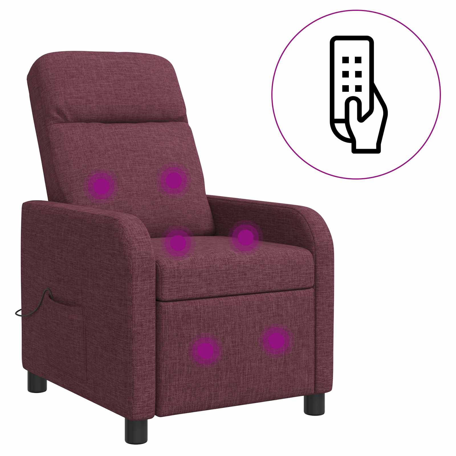 Masažinis atlošiamasis krėslas Violetinė Audinys