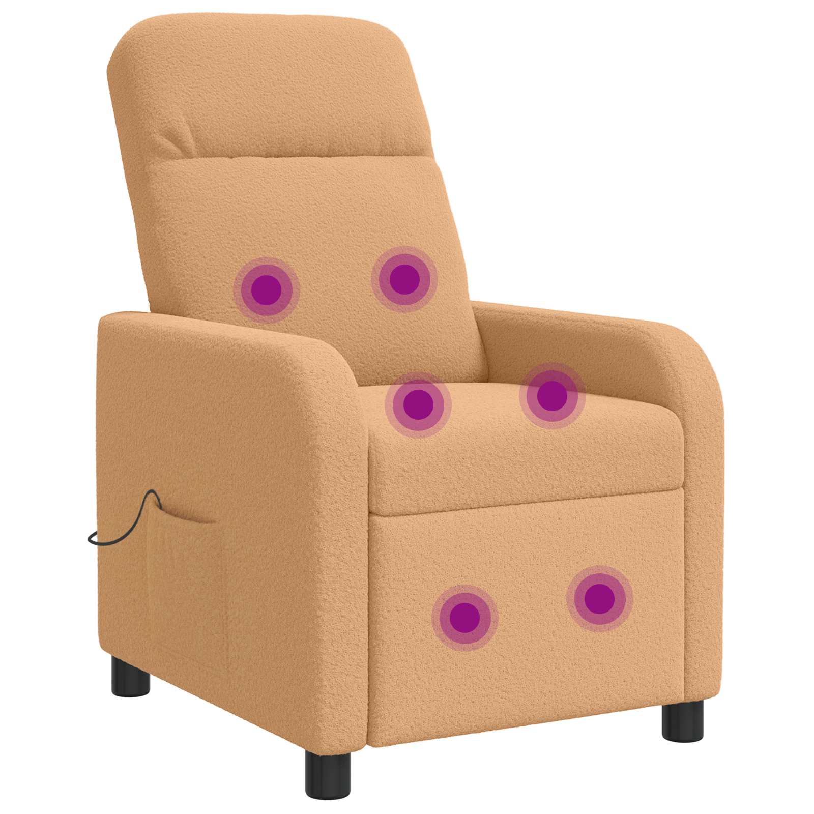 Masažinis atlošiamasis krėslas Smėlio Bouclé