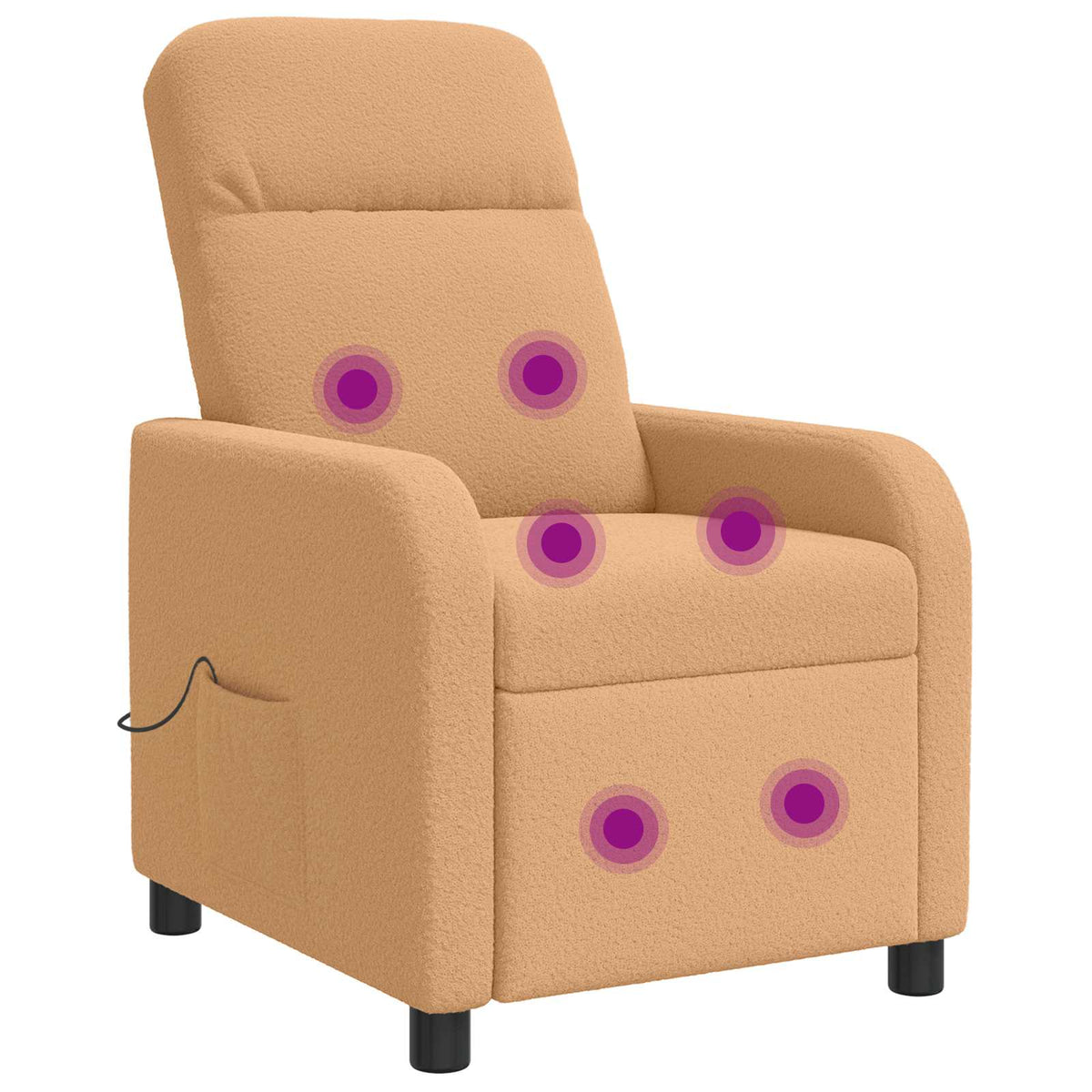 Masažinis atlošiamasis krėslas Smėlio Bouclé