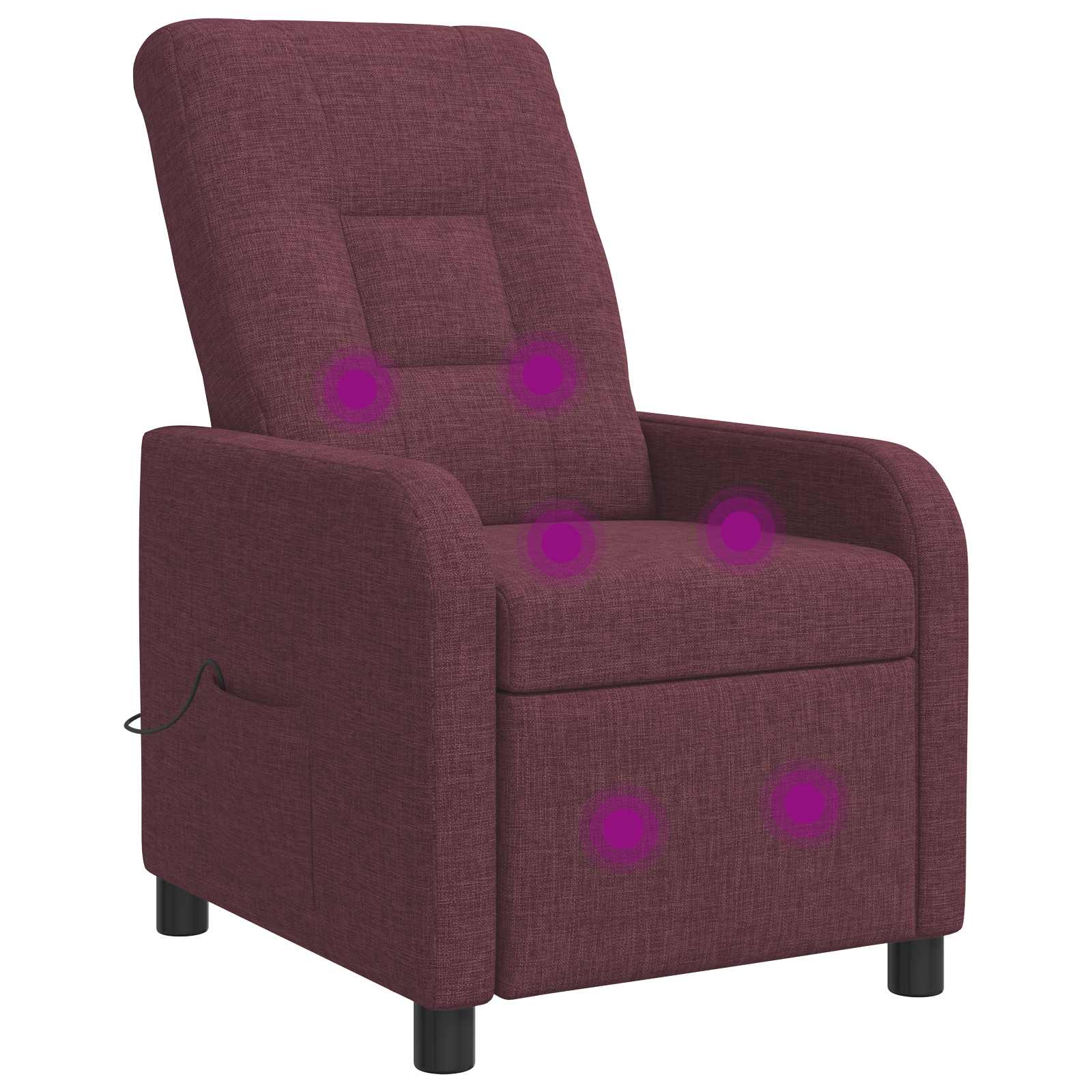 Masažinis atlošiamasis krėslas Violetinė Audinys