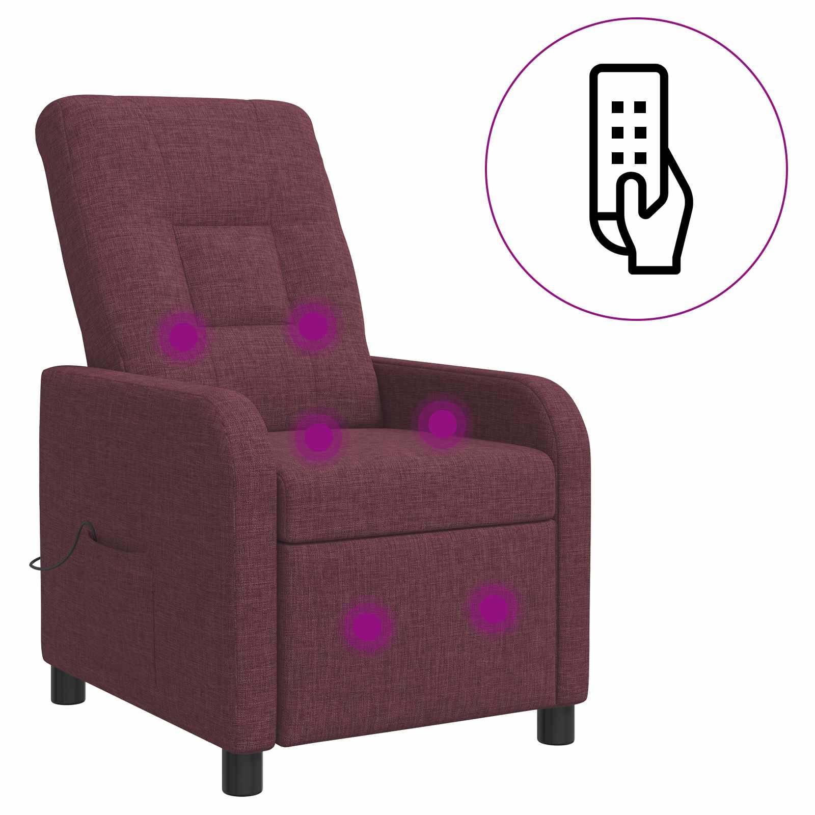 Masažinis atlošiamasis krėslas Violetinė Audinys