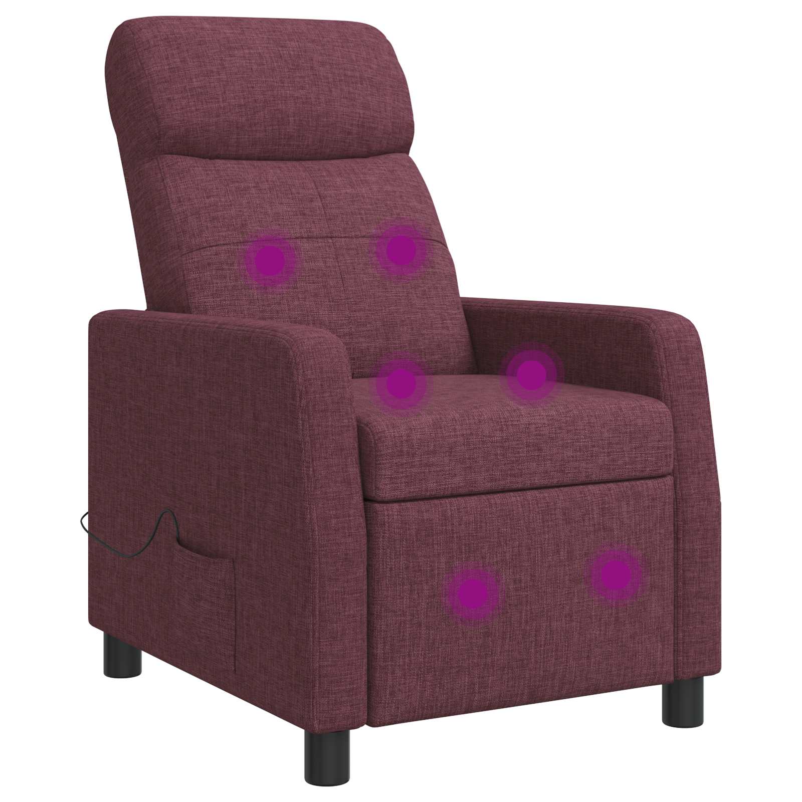 Masažinis atlošiamasis krėslas Violetinė Audinys
