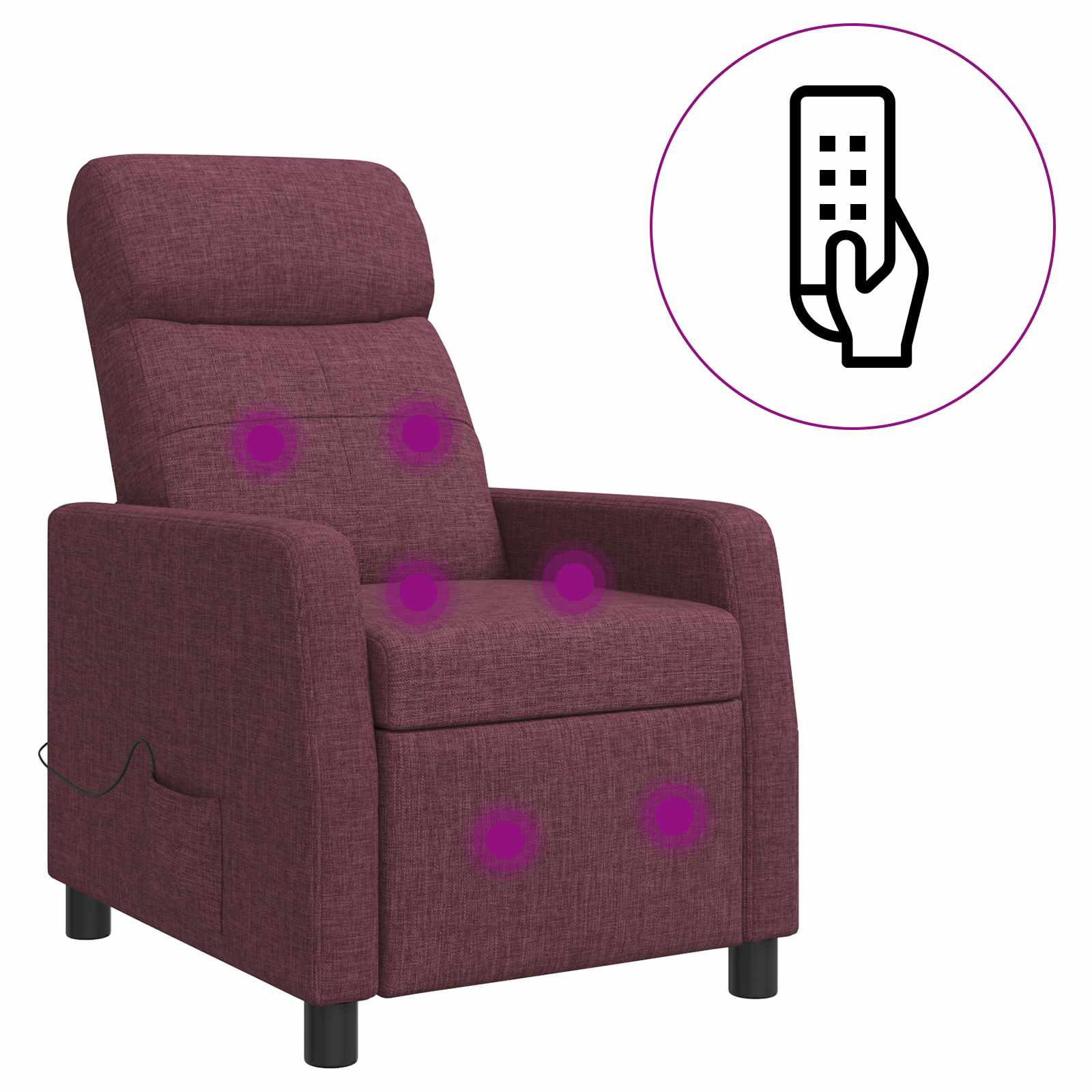 Masažinis atlošiamasis krėslas Violetinė Audinys