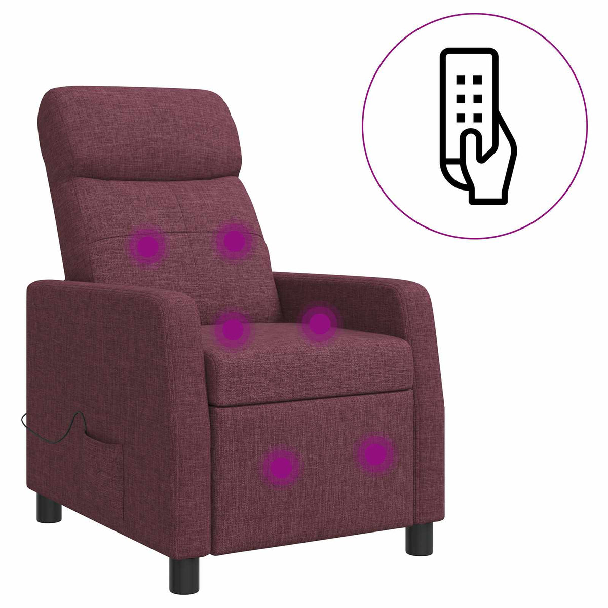 Masažinis atlošiamasis krėslas Violetinė Audinys