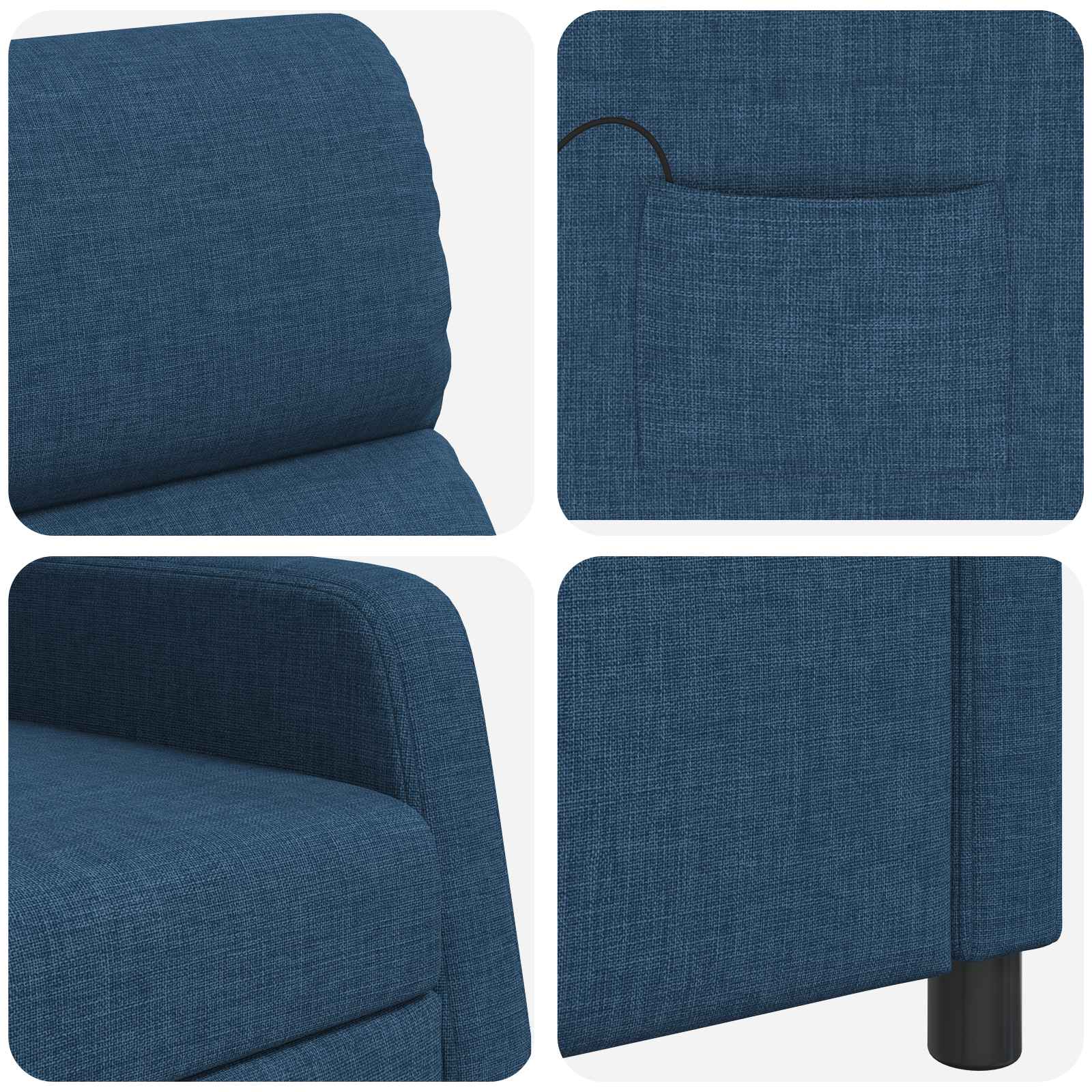 Masažinis atlošiamasis krėslas Mėlyna Audinys