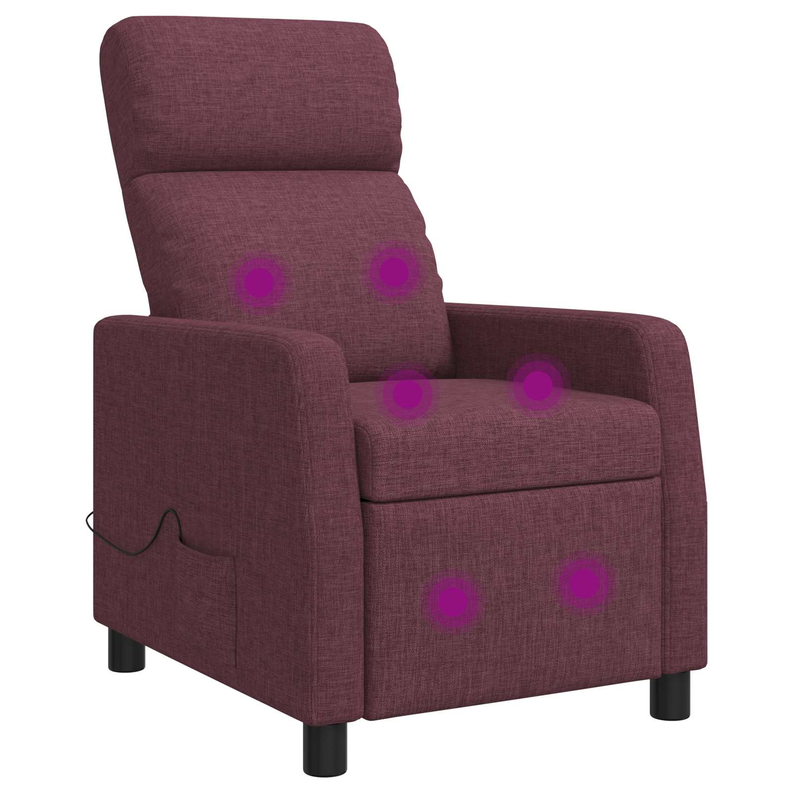 Masažinis atlošiamasis krėslas Violetinė Audinys