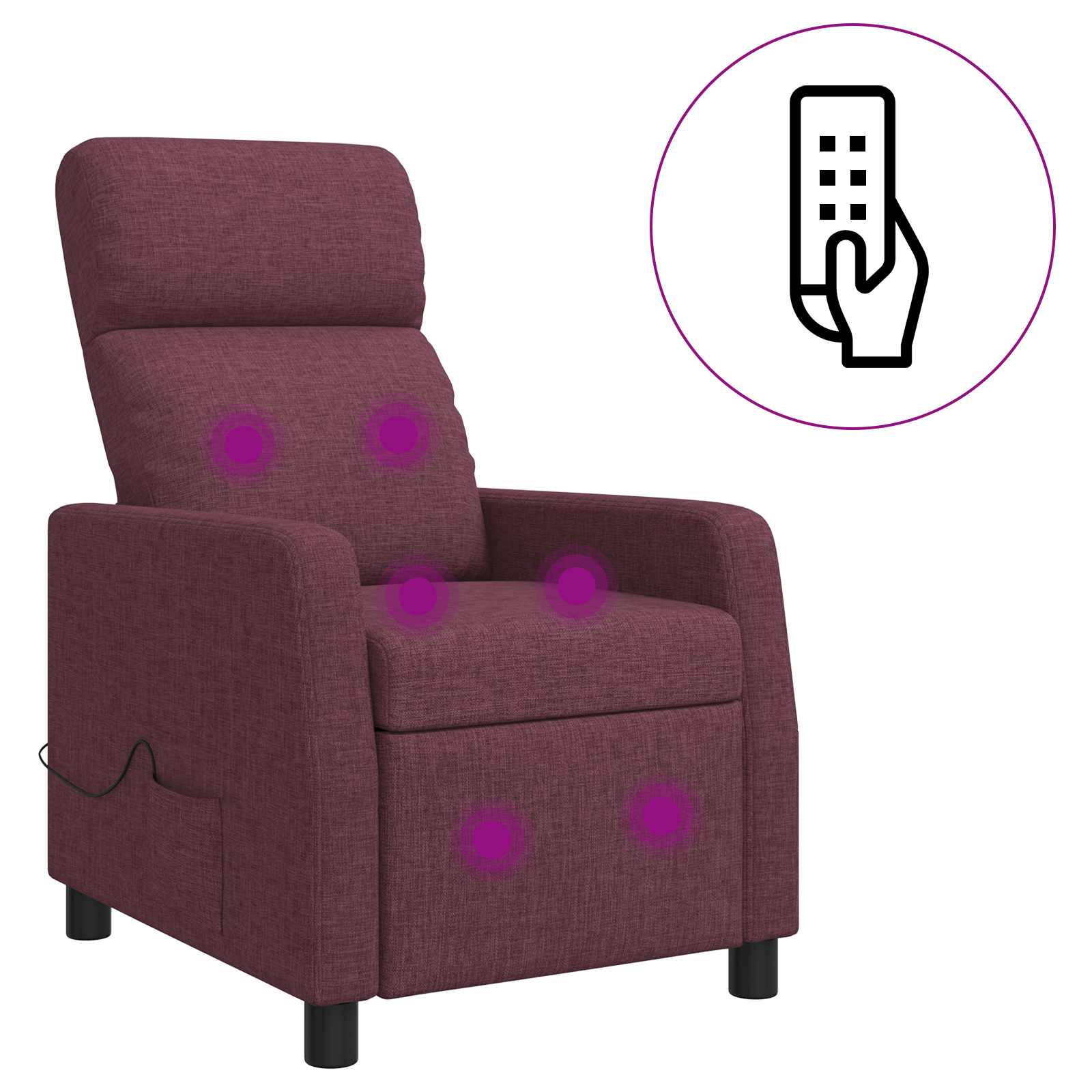 Masažinis atlošiamasis krėslas Violetinė Audinys