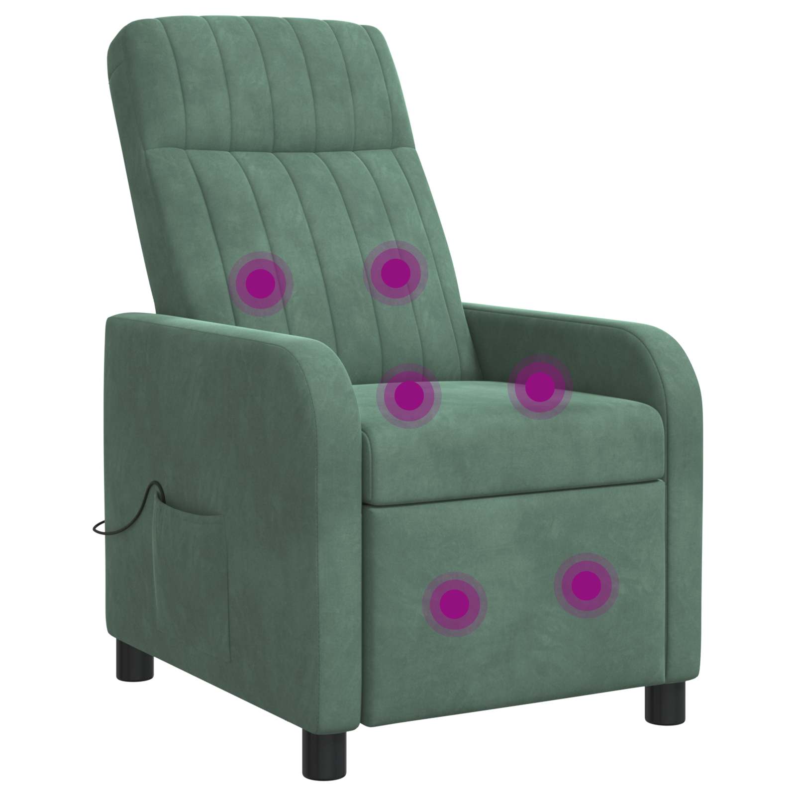 Masažinis atlošiamasis krėslas Jūrinė žalia Aksomas