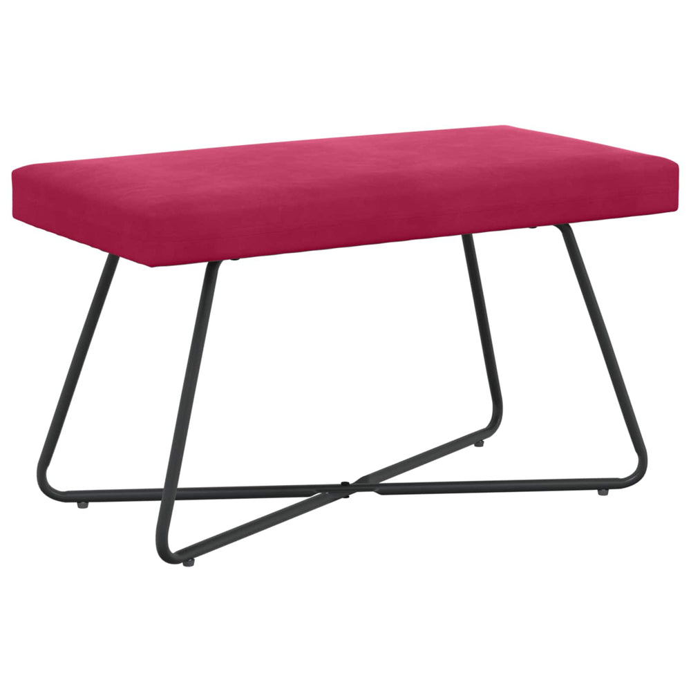 suoliukas Paprastas Vyno raudona 80 x 40 x 45 cm Aksomas