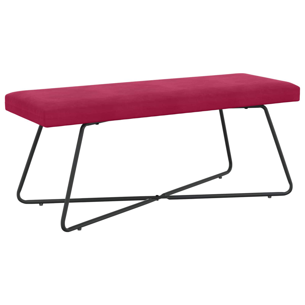 suoliukas Paprastas Vyno raudona 110 x 40 x 45 cm Aksomas