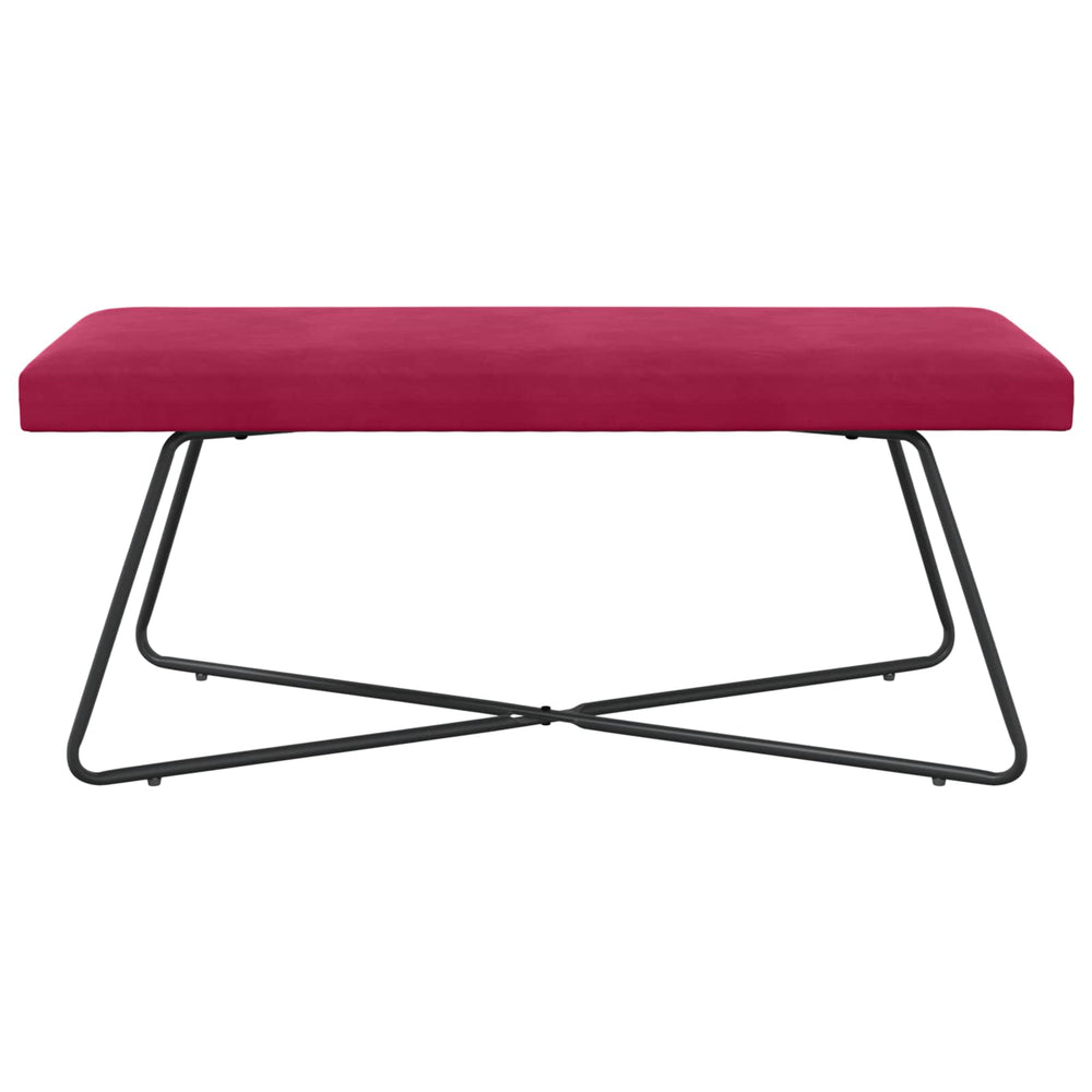 suoliukas Paprastas Vyno raudona 110 x 40 x 45 cm Aksomas