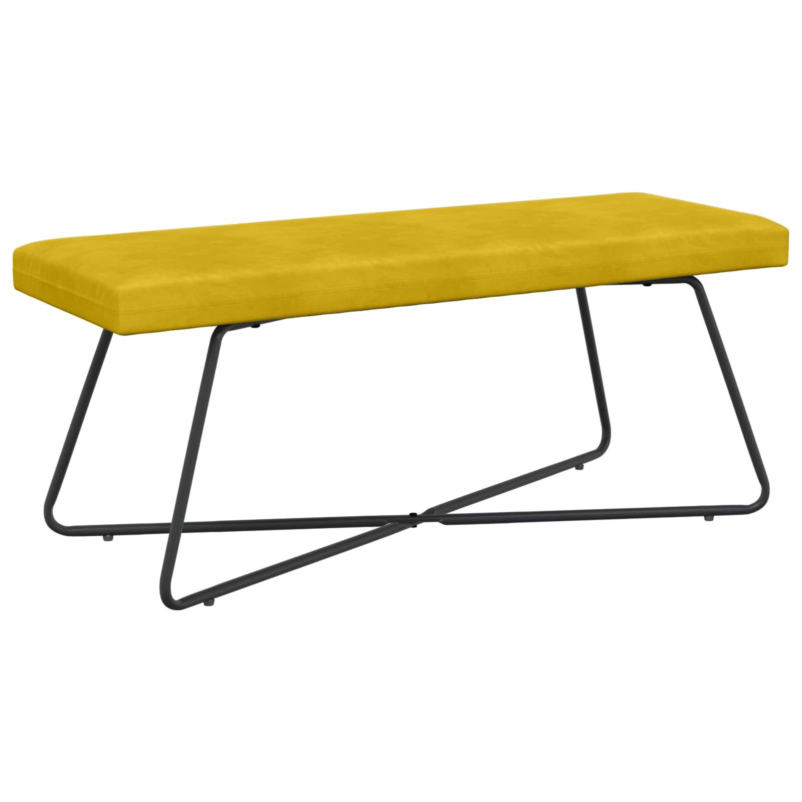 suoliukas Paprastas Geltona 110 x 40 x 45 cm Aksomas
