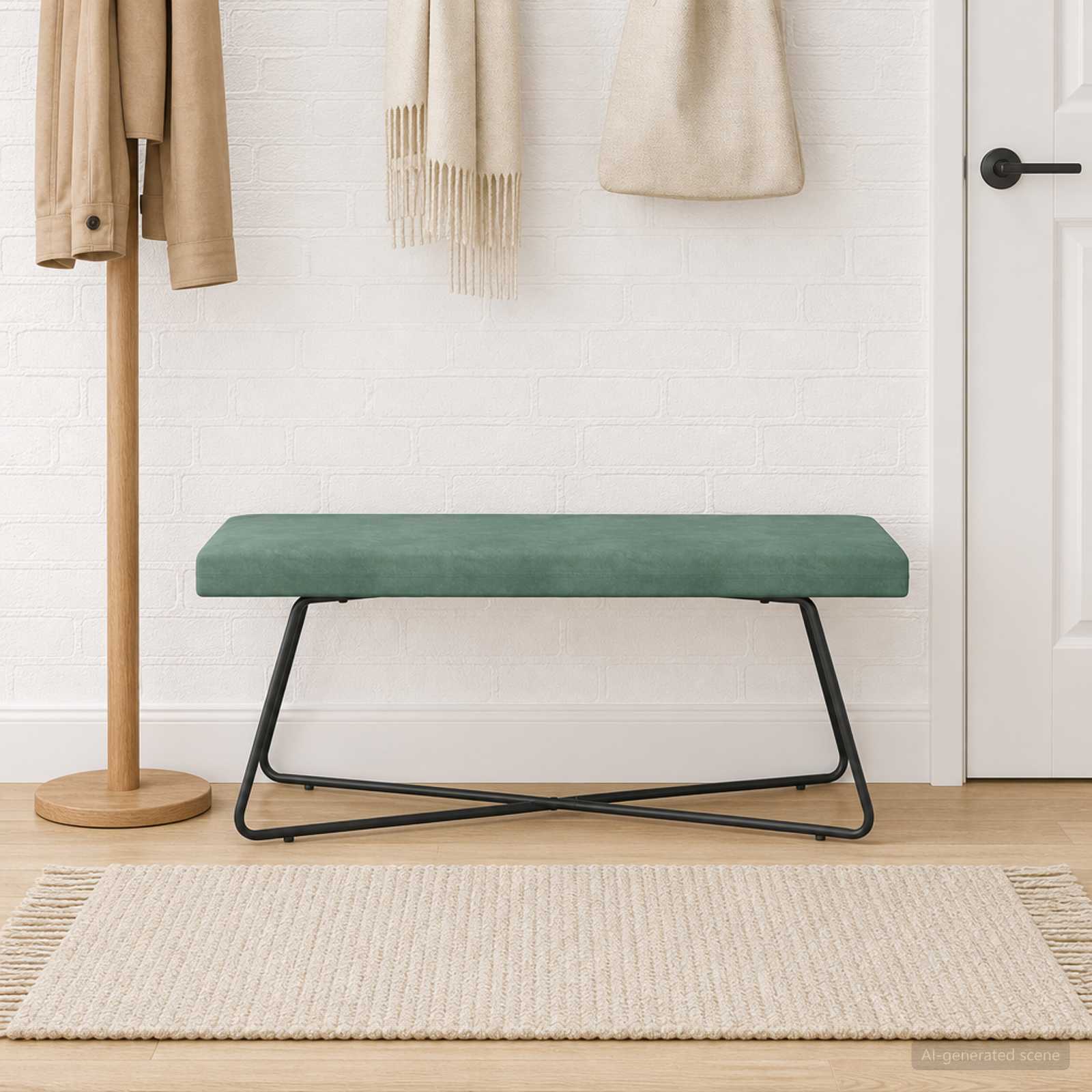 suoliukas Paprastas Jūrinė žalia 110 x 40 x 45 cm Aksomas