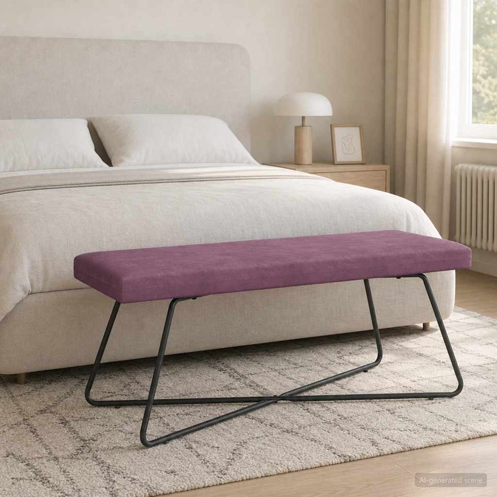 suoliukas Paprastas Violetinė 110 x 40 x 45 cm Aksomas