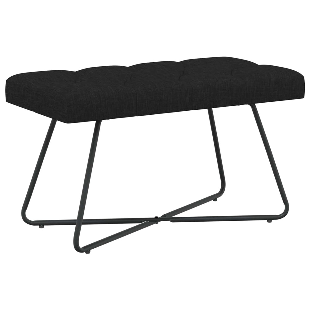 Suoliukas su mygtukų įsiuvais Juoda 80 x 40 x 46 cm Audinys